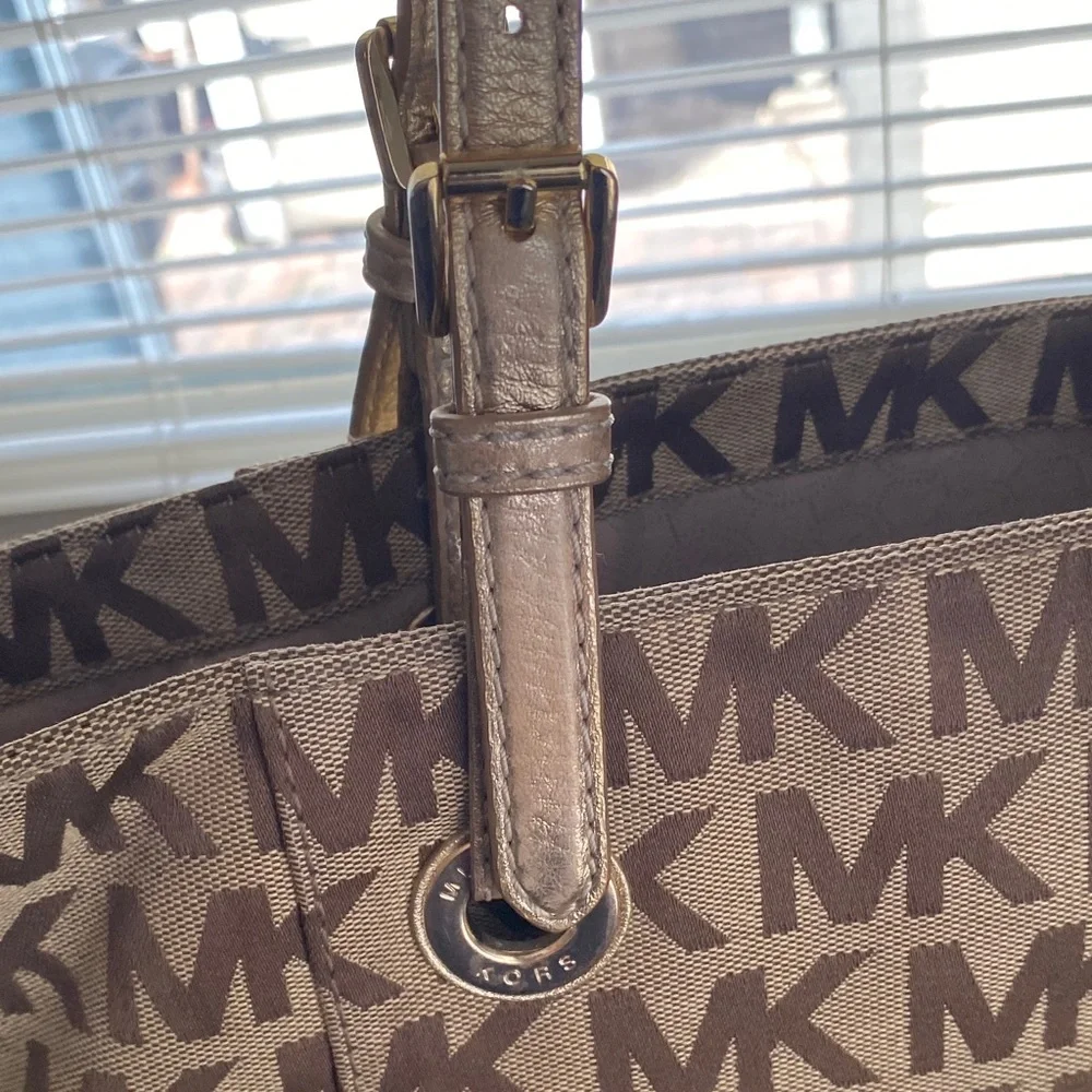 Michael Kors Brown and Gold Signature Tote